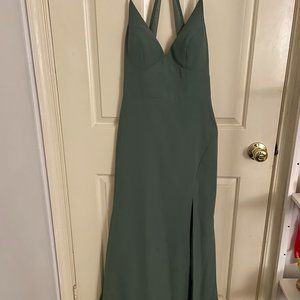 Azazie Becca Bridesmaids Dress - Eucalyptus